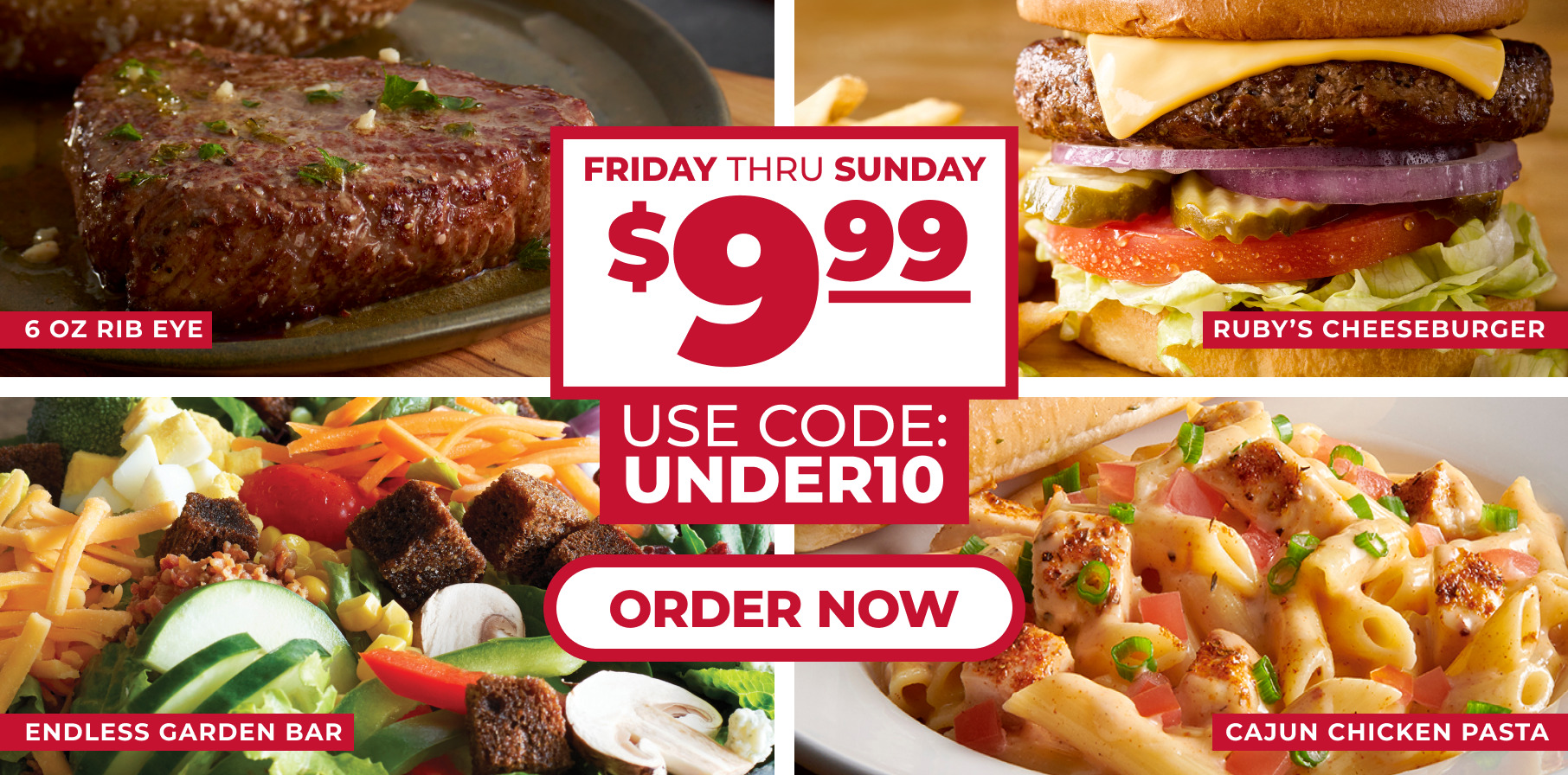 $9.99 Weekend deals - Ruby Tuesday