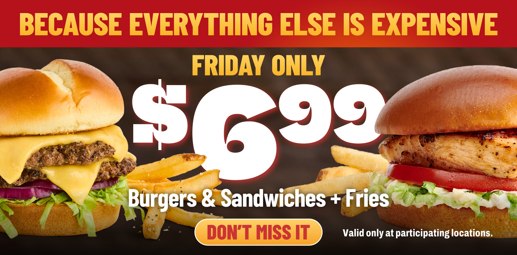 Ruby Tuesday $6.99 Friday Burger Deal: Burgers and Sandwiches with Fries