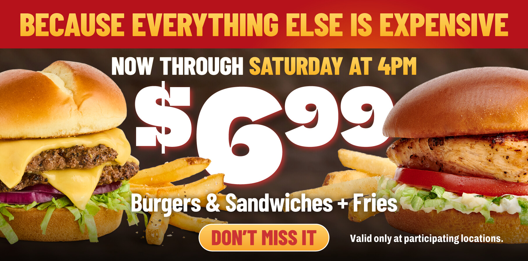 Ruby Tuesday $6.99 Friday and Saturday Burger Deal: Burgers and Sandwiches with Fries