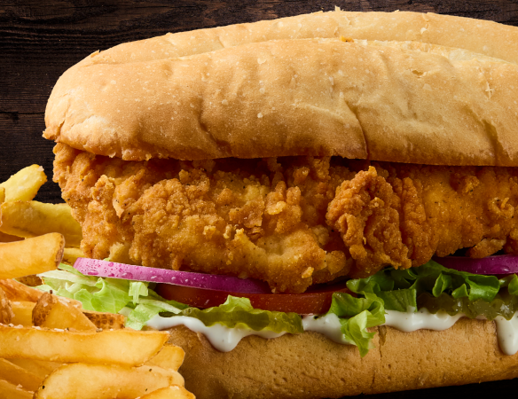 Big Crispy Chicken Sandwich
Choice of french fries or tots